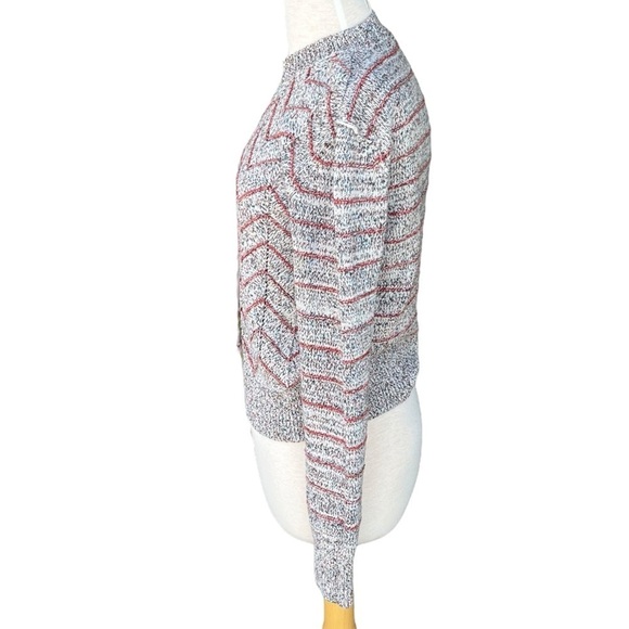 Free People Zig Zag Chevron Knit Crewneck Sweater Small GUC Soft Cozy - Picture 3 of 11